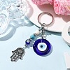 Handmade Evil Eye Iron Lampwork Pendant Keychains KEYC-JKC01387-1