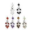 6Pcs 6 Styles Mixed Stone Round Tassel Big Pendants PALLOY-JF03281-1