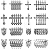 24Pcs 4 Styles Tibetan Style Religion Alloy Virgin Chandelier Component Links FIND-SC0024-31-1