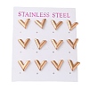 PVD Vacuum Plating 304 Stainless Steel Stud Earring EJEW-C099-03RG-1