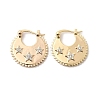 Star Brass Micro Pave Clear Cubic Zirconia Hoop Earrings EJEW-Z157-01G-4