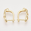Brass Hoop Earring Findings with Latch Back Closure X-KK-T048-024G-NF-2