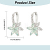 2 Pairs 2 Colors Cubic Zirconia Flower Hoop Earrings EJEW-FI0001-23-2