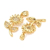 Brass Micro Pave Clear Cubic Zirconia Pendants KK-G543-05G-01-2