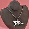 304 Stainless Steel Hollow Cat Shaped Pendant Box Chain Necklaces NJEW-M086-06P-5