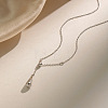 304 Stainless Steel Teardrop Pendant Lariat Necklaces for Women IX0510-2-1