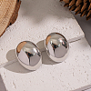 Minimalist Oval 304 Stainless Steel Stud Earrings UN0221-2-1