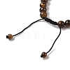 8mm Round Natural Tiger Iron Braided Bead Bracelets BJEW-C067-01B-04-4