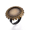 Adjustable Alloy & Iron Bezel Cup Ring Base with Rotatable Tray MAK-T012-11AB-1