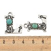 Synthetic Turquoise & Alloy Pendants PALLOY-H146-01AS-L-3