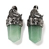 Natural Green Aventurine Faceted Sword Pendants G-Q163-01AS-01-1