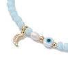 Brass Cubic Zirconia Charm Bracelets BJEW-JB12398-3