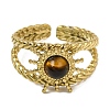 Natural Tiger Eye Finger Rings RJEW-Q822-56G-01-2