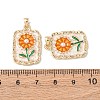Brass Enamel Pendants KK-C143-49G-3