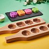 Flat Round Wooden Press Mooncake Molds BAKE-SZ0001-09-3