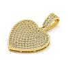 Rack Plating Brass Pave Cubic Zirconia Pendants KK-U029-10G-03-2