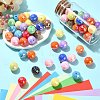 100Pcs UV Plating Opaque Acrylic Beads MACR-CJ0002-48-5