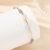 Gradient Color Electroplate Glass and Brass Tube Beaded Bracelets BJEW-JB14501-2