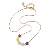 Natural & Synthetic Mixed Gemstone Beaded Pendant 304 Stainless Steel Boston Link Chain Necklaces NJEW-JN06419-01-2
