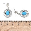 Brass Pave Cubic Zirconia Stud Earring Findings KK-C172-12P-3