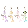 4Pcs 4 Colors Glass & ABS Plastic Pearl & CCB Plastic Pendant Decorations HJEW-YW00477-1