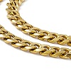 Vacuum Plating 201 Stainless Steel Cuban Link Chain Necklace with 304 Stainless Steel Clasps for Men Women NJEW-M194-01C-G-2