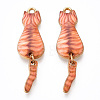 Painted Alloy Pendants PALLOY-P288-03G-02-1