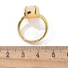 Hexagon Natural Rose Quartz Finger Rings RJEW-B113-02G-04-3