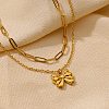 304 Stainless Steel Bowknot Pendant Necklaces NJEW-L182-001G-06-3