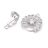 Brass Micro Pave Clear Cubic Zirconia Fold Over Clasps KK-Q074-18P-2