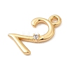 Brass Micro Pave Cubic Zirconia Charms KK-P340-24G-02-2