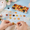 120Pcs 6 Colors 2-Hole Wood Flower Buttons BUTT-TA0001-40C-7