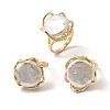 Brass Cuff Open Rings for Women RJEW-D344-02G-4