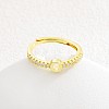 Adjustable Brass Micro Pave Clear Cubic Zirconia Finger Rings for Women FS-WG712C8-04-1