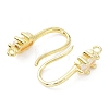 Brass Pave Clear Cubic Zirconia Earring Hooks KK-R149-20G-2