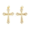 Brass Micro Pave Clear Cubic Zirconia Pendants CU-CBA48B8-01G-E-1