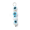 Handmade Evil Eye Lampwork  Pendants PALLOY-JF01725-02-2