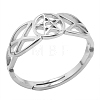 Adjustable Stainless Steel Star with Sailor's Knot Ring for Women FIND-PW0011-028P-1