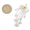 Glass Seed Beaded Jellyfish Pendants PALLOY-MZ00571-01-2