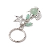 Star & Teapot Matural Green Aventurine Keychain HJEW-JM02038-4