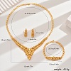 Luxurious Brass Flower Jewelry Set for Bride Wedding Formal Events AP4564-1