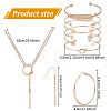 Alloy Rectangle Bar Pendant Dangle Earrings & Bangles & Lariat Necklace SJEW-AN0001-16-2