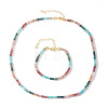 Natural Gemstone Beaded Bracelets & Necklaces Set for Women DW2258-5