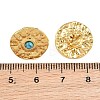304 Stainless Steel Synthetic Turquoise Center Textured Round Stud Earrings for Women SA-CBAB549-03G-5