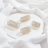 BENECREAT 8Pcs 4 Styles Stackable Brass Wide Band Cuff Ring RJEW-BC0001-01-3