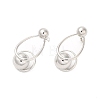Brass Teardrop with Ball Dangle Stud Earrings for Women EJEW-D065-06P-1