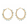 Round Enamel Evil Eye Brass Hoop Earrings EJEW-JE04570-2