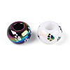 UV Plating Printed Opaque Acrylic European Beads MACR-N018-05-2