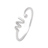 925 Sterling Silver Cuff Rings for Women RJEW-U046-05P-2