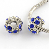 Alloy Rhinestone European Beads MPDL-R036-04N-1